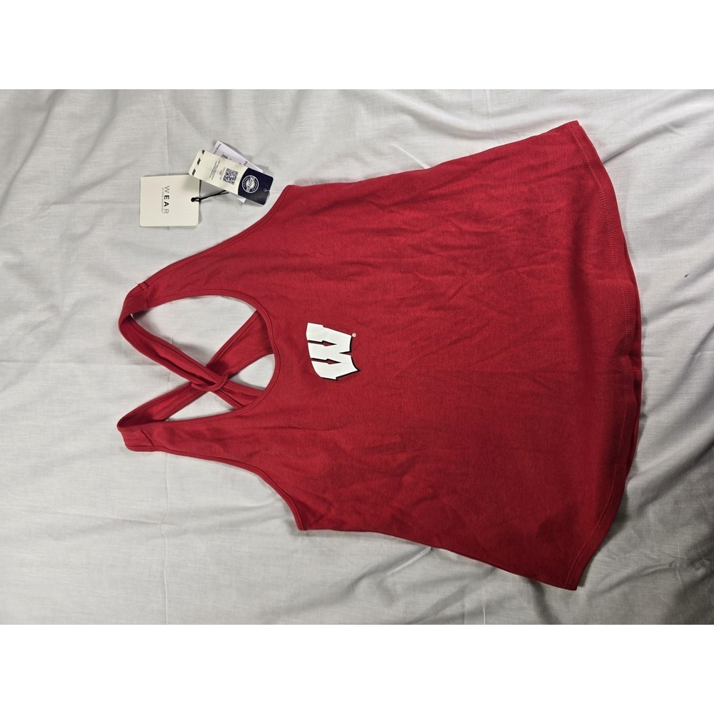 Wisconsin Badgers Shirt Womens Large Red Racerback Tank NCAA College Football